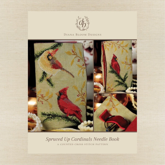 Diana Bloom Designs - Spruced Up Cardinals Needle Book - Chart IH and/or Roxy Floss