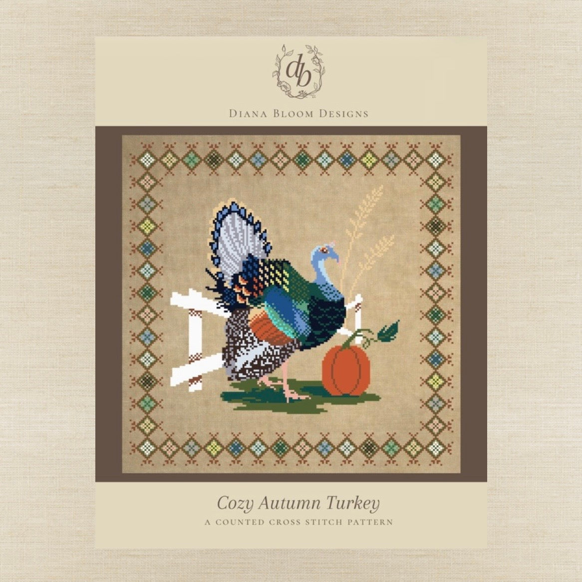 Diana Bloom Designs - Cozy Autumn Turkey - Chart IH and/or Roxy Floss
