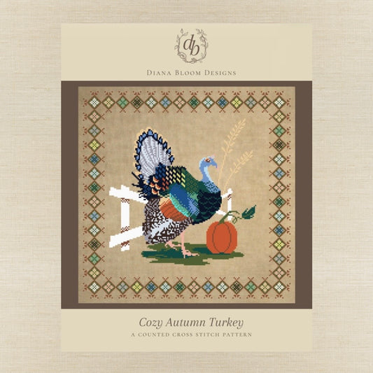 Diana Bloom Designs - Cozy Autumn Turkey - Chart IH and/or Roxy Floss