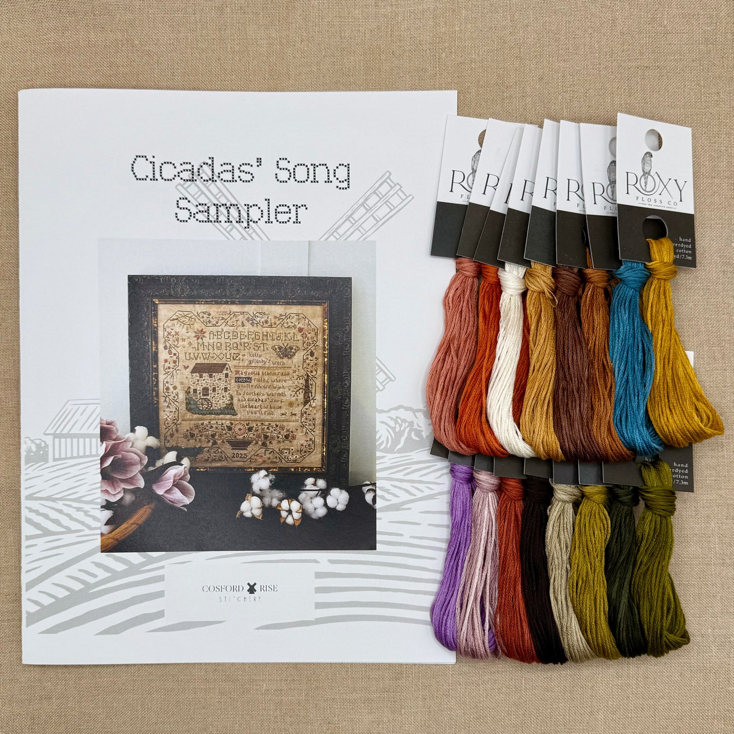 Cosford Rise Stitchery - Cicada's Song Sampler - Booklet Chart and/or Roxy Floss