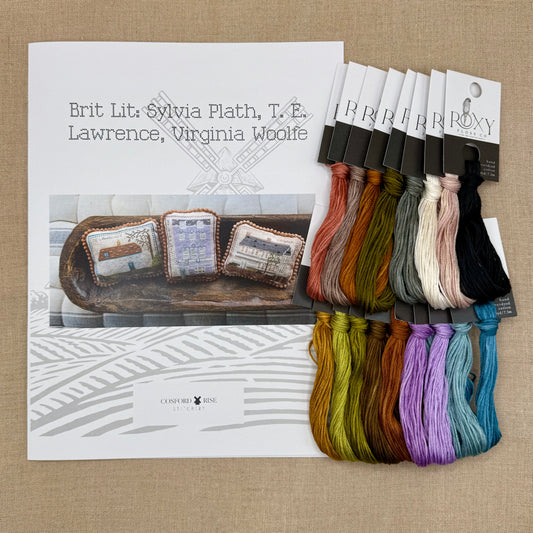 Cosford Rise Stitchery - Brit Lit: Sylvia Plath, T. E. Lawrence, Virginia Woolfe - Booklet Chart and/or Roxy Floss