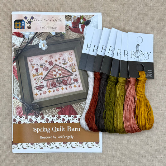 Pansy Patch Quilts and Stitchery - Spring Quilt Barn - Cross Stitch Chart and/or Roxy Floss Co Threads