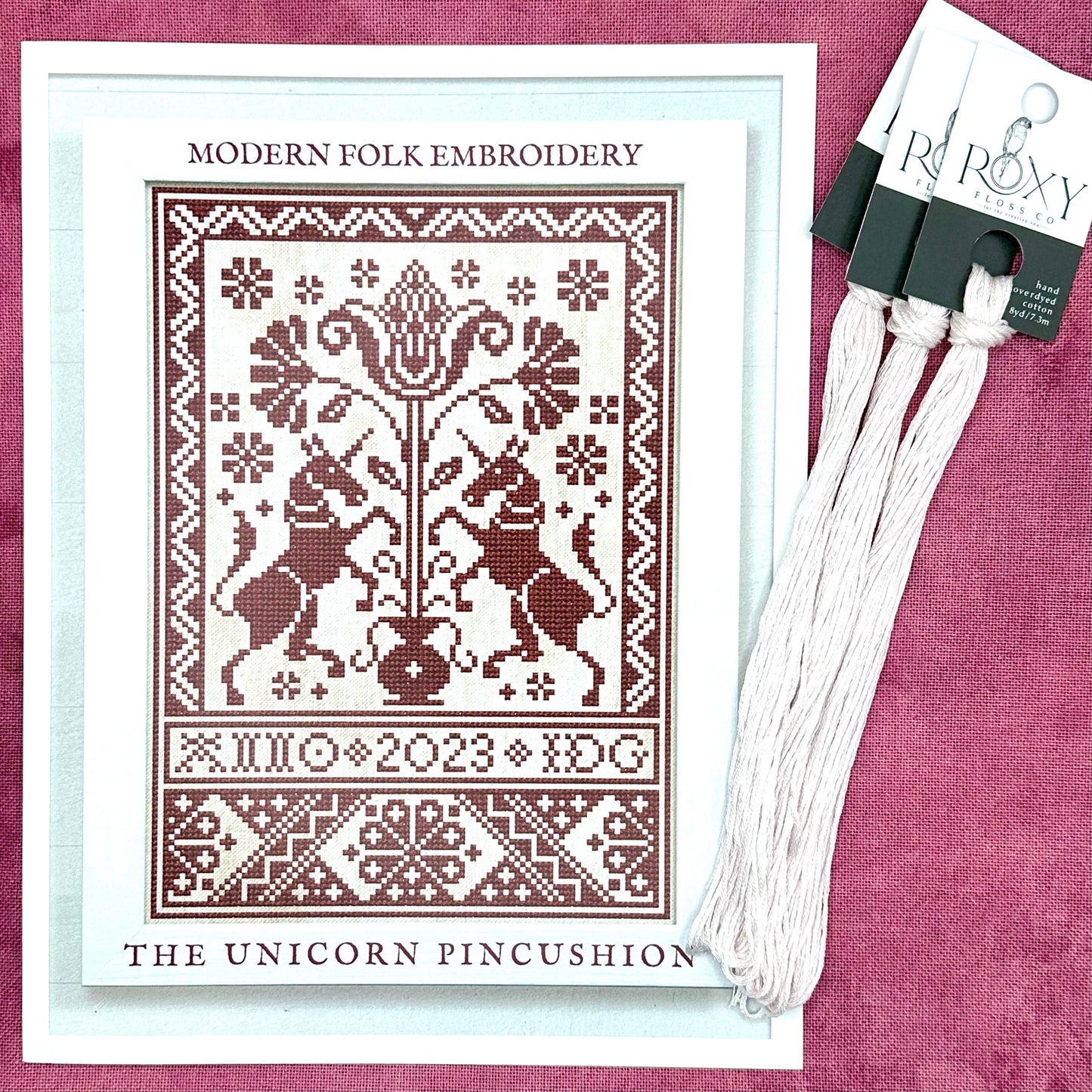 Modern Folk Embroidery - The Unicorn Pincushion - Mini Kit