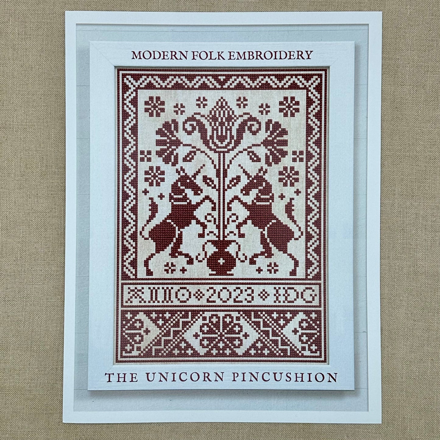 Modern Folk Embroidery - The Unicorn Pincushion - Mini Kit