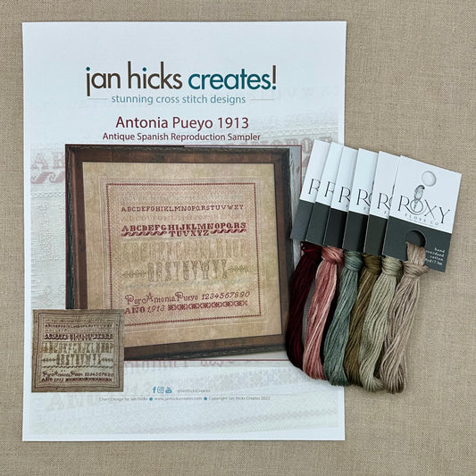 Jan Hicks Creates! - Antonia Pueyo 1913 - Cross Stitch Chart and/or Roxy Floss Co Threads
