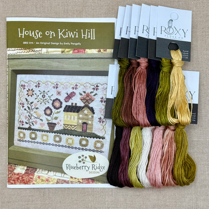Blueberry Ridge Design - House on Kiwi Hill - Cross Stitch Chart and/or Roxy Floss Co Threads