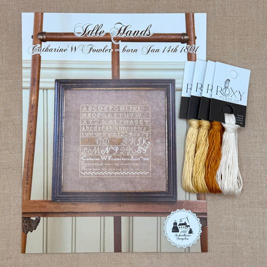 1897 Schoolhouse Samplers - Idle Hands: Catharine W Fowler ~ born Jan 14th 1801 -  Physical Chart and/or Roxy Floss