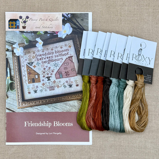 Pansy Patch Quilts and Stitchery - Friendship Blooms - Cross Stitch Chart and/or Roxy Floss Co Threads