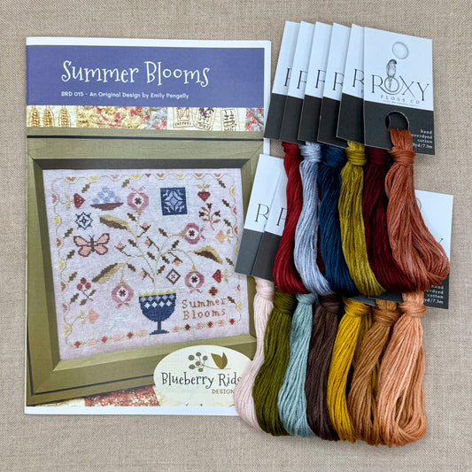 Blueberry Ridge Design - Summer Blooms - Cross Stitch Chart and/or Roxy Floss Co Threads