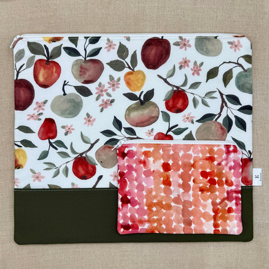 An Apple A Day  - Project Bag with Coordinating Notions Pouch