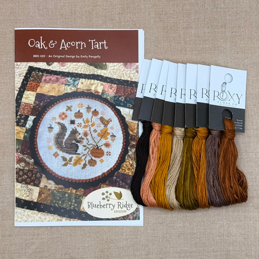 Blueberry Ridge Design - Oak and Acorn Tart - Cross Stitch Chart and/or Roxy Floss Co Threads