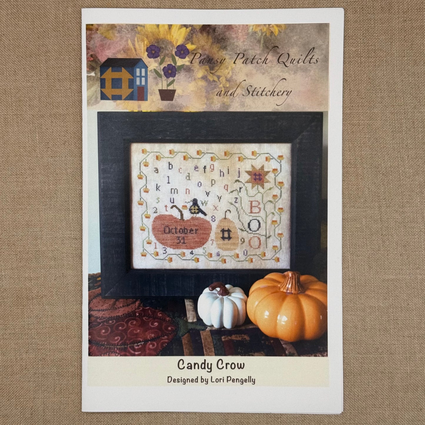 Pansy Patch Quilts and Stitchery - Candy Crow- Cross Stitch Chart and/or Roxy Floss Co Threads