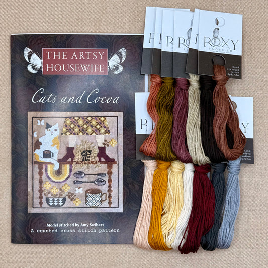 The Artsy Housewife - Cats and Cocoa- Chart and/or Roxy Floss Conversion