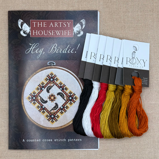 The Artsy Housewife - Hey, Birdie! - Chart and/or Roxy Floss Conversion