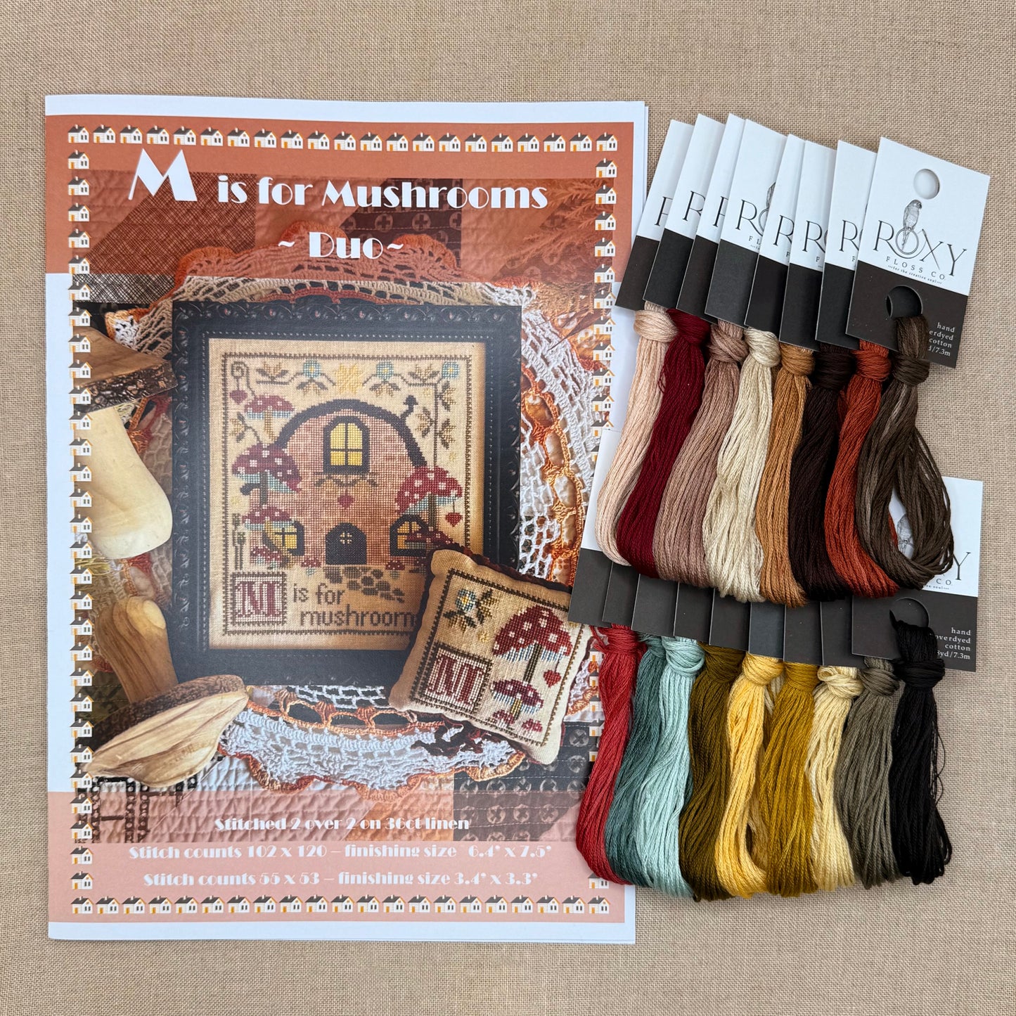 Yasmin's Made with Love - M is for Mushrooms - Chart and/or Roxy Floss Conversion