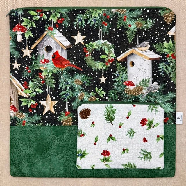 Home for the Holidays  - Project Bag with Coordinating Notions Pouch