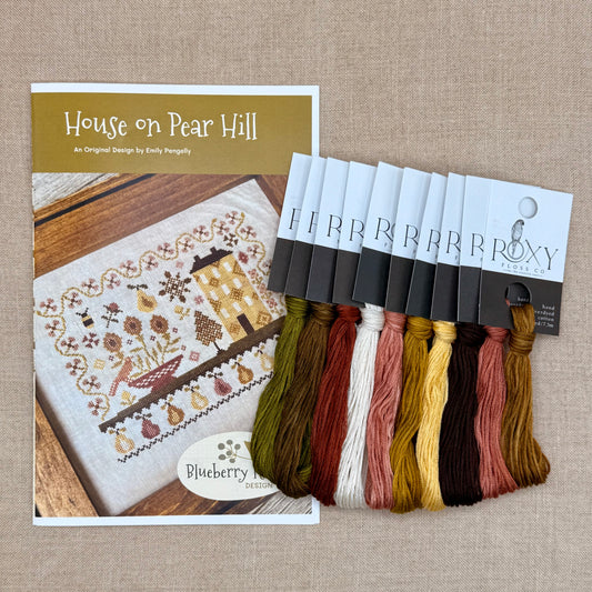 Blueberry Ridge Design - House on Pear Hill - Cross Stitch Chart and/or Roxy Floss Co Threads