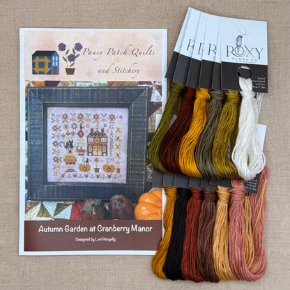 Pansy Patch Quilts and Stitchery - Autumn Garden at Cranberry Manor - Cross Stitch Chart and/or Roxy Floss Co Threads