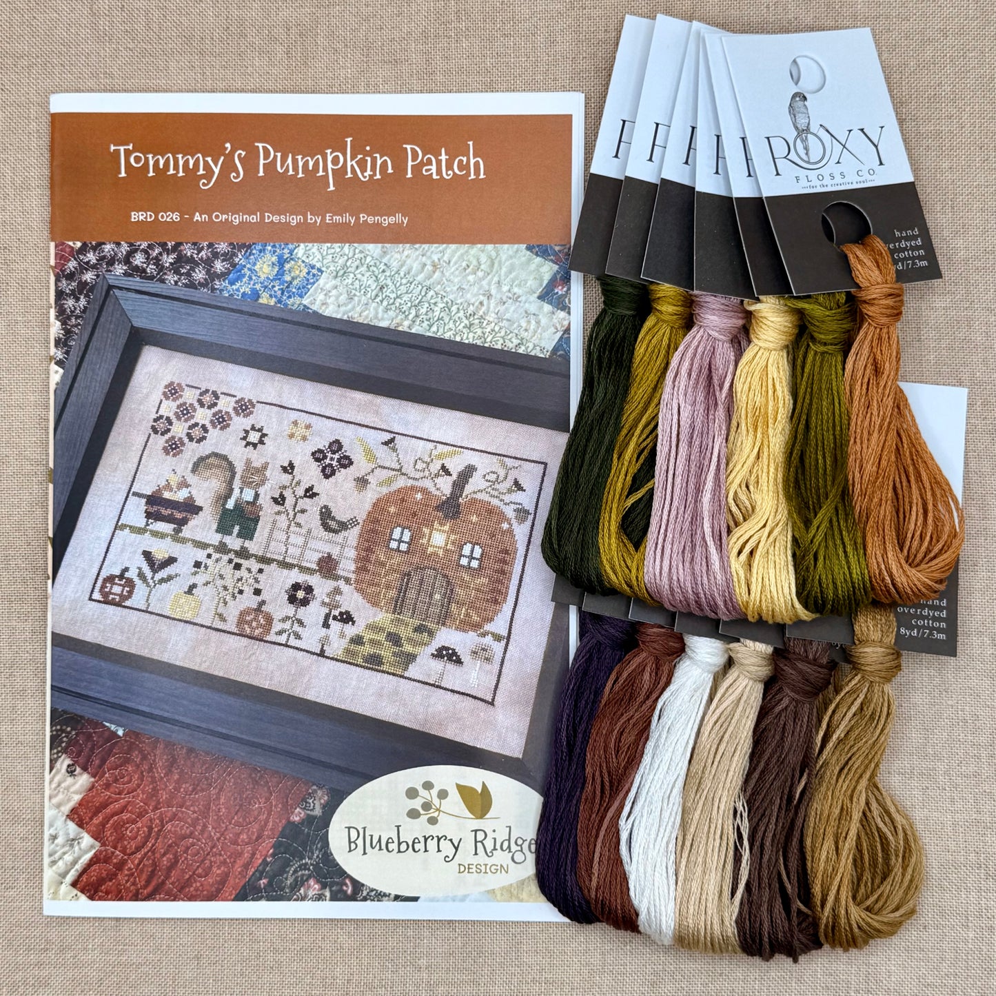 Blueberry Ridge Design - Tommy's Pumpkin Patch - Cross Stitch Chart and/or Roxy Floss Co Threads