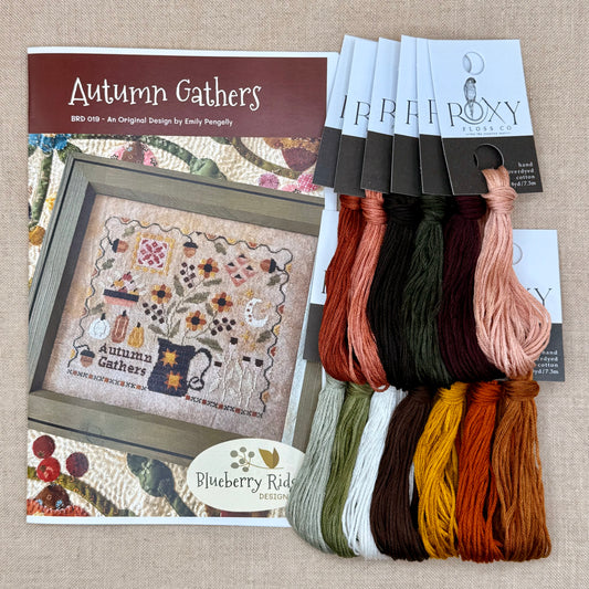 Blueberry Ridge Design - Autumn Gathers - Cross Stitch Chart and/or Roxy Floss Co Threads