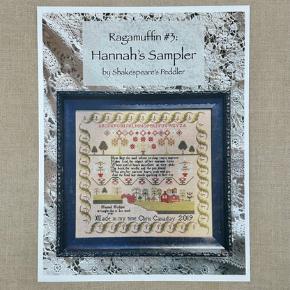 Shakespeare's Peddler - Ragamuffin #3 Hannah's Sampler - Booklet Chart and/or Roxy Floss Conversion