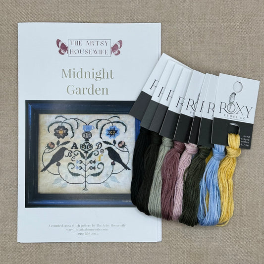 The Artsy Housewife - Midnight Garden - Chart and/or Roxy Floss Conversion