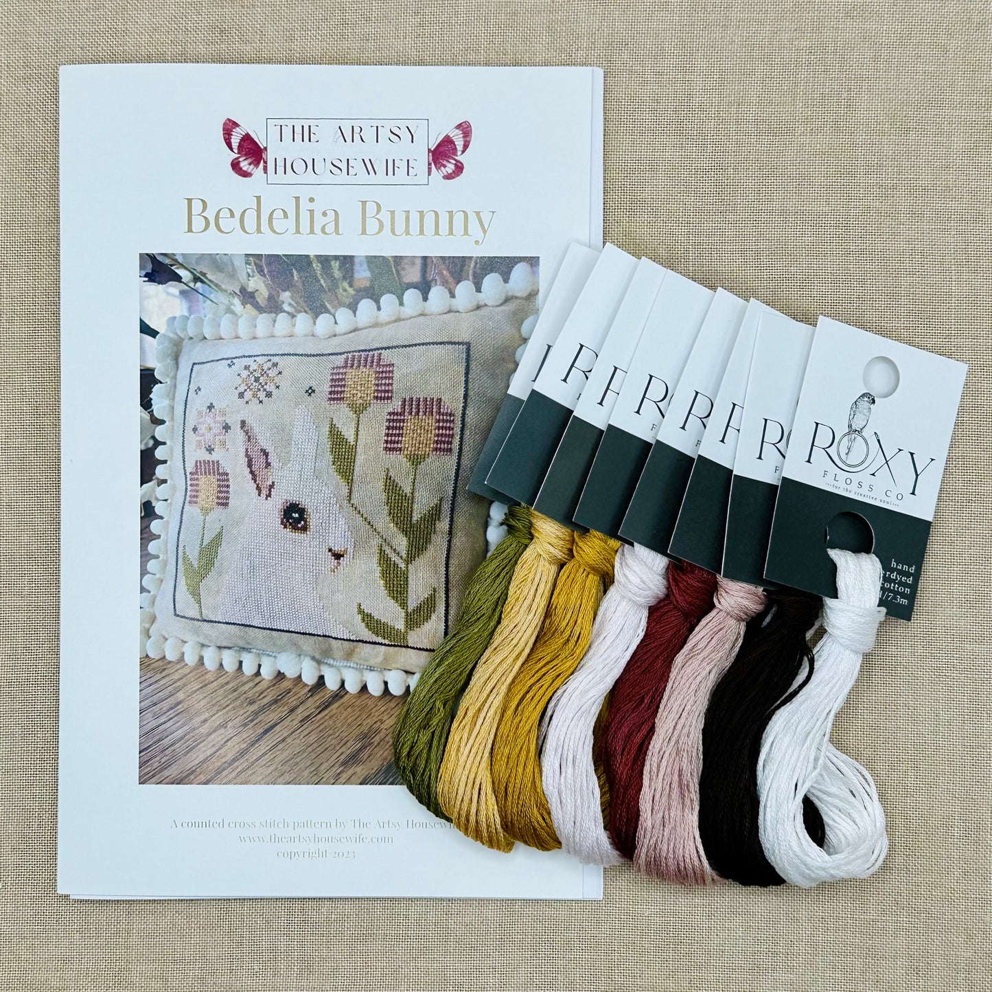 The Artsy Housewife - Bedelia Bunny - Chart and/or Roxy Floss Conversion