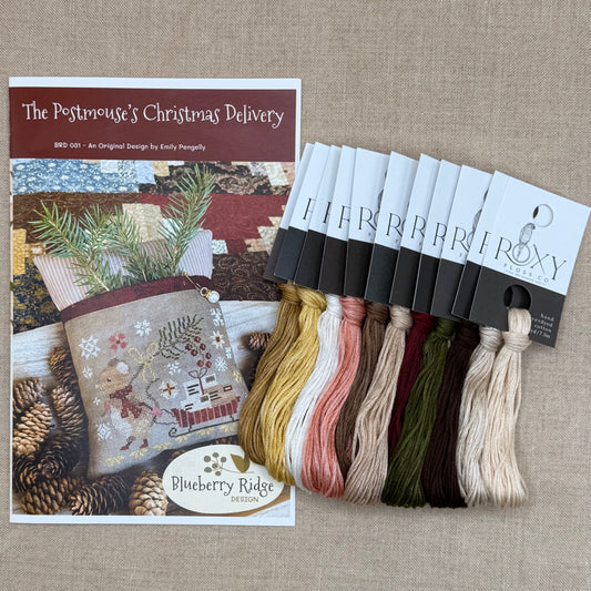 Blueberry Ridge Design - The Postmouse's Christmas Delivery - Cross Stitch Chart and/or Roxy Floss Co Threads