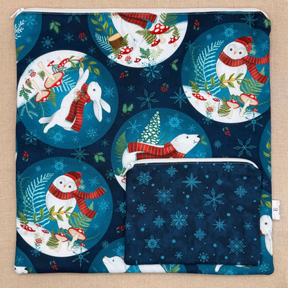 Polar Pals - Project Bag with Coordinating Notions Pouch AND Thread Bed