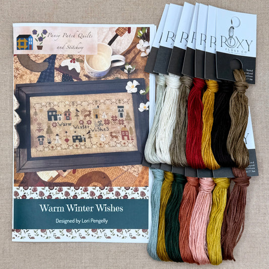 Pansy Patch Quilts and Stitchery - Warm Winter Wishes - Cross Stitch Chart and/or Roxy Floss Co Threads