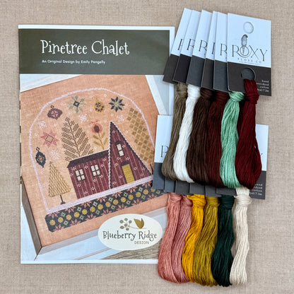 Blueberry Ridge Design - Pinetree Chalet - Cross Stitch Chart and/or Roxy Floss Co Threads