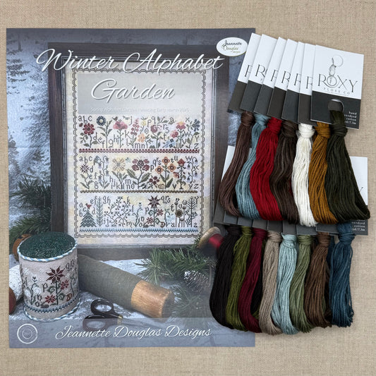 Jeannette Douglas Designs - Winter Alphabet Garden - Booklet Chart and/or Roxy Floss Conversion