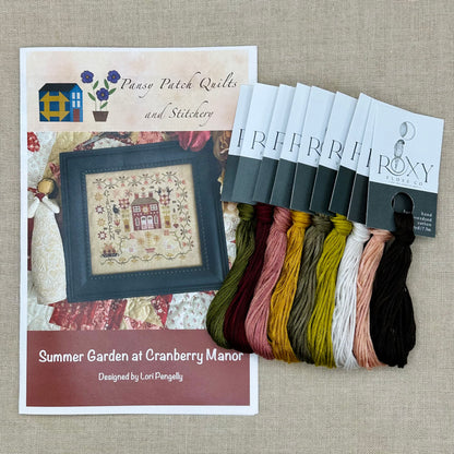 Pansy Patch Quilts and Stitchery - Summer Garden at Cranberry Manor - Cross Stitch Chart and/or Roxy Floss Co Threads