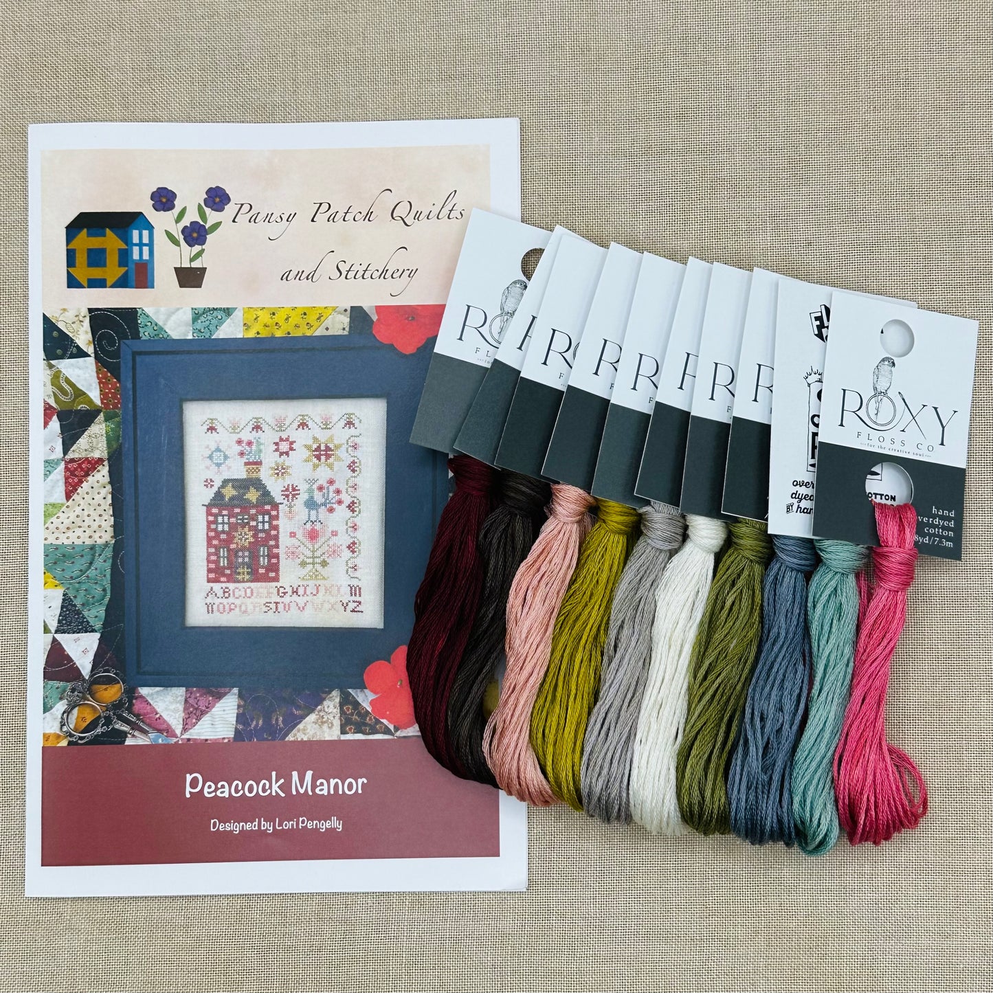 Pansy Patch Quilts and Stitchery - Peacock Manor - Cross Stitch Chart and/or Roxy Floss Co Threads