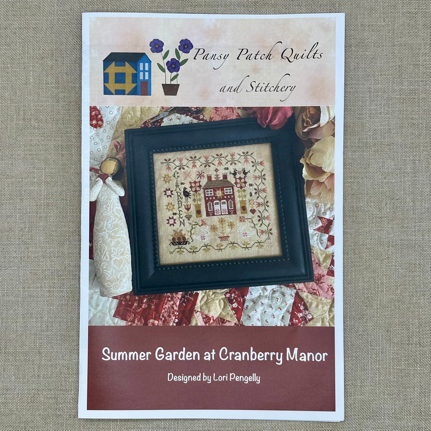Pansy Patch Quilts and Stitchery - Summer Garden at Cranberry Manor - Cross Stitch Chart and/or Roxy Floss Co Threads