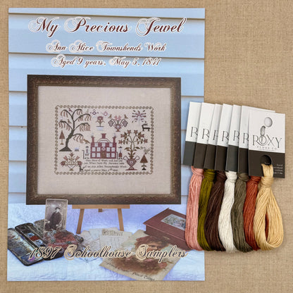 1897 Schoolhouse Samplers - My Precious Jewel: Ann Alice Townshends Work ~ Aged 9 Years, May 5, 1841 -  Physical Chart and/or Roxy Floss