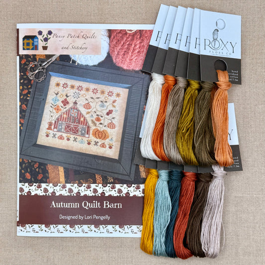 Pansy Patch Quilts and Stitchery - Autumn Quilt Barn - Cross Stitch Chart and/or Roxy Floss Co Threads