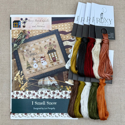 Pansy Patch Quilts and Stitchery - I Smell Snow - Cross Stitch Chart and/or Roxy Floss Co Threads