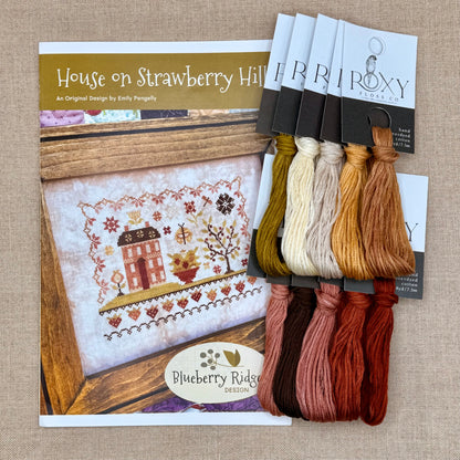 Blueberry Ridge Design - House on Strawberry Hill - Cross Stitch Chart and/or Roxy Floss Co Threads
