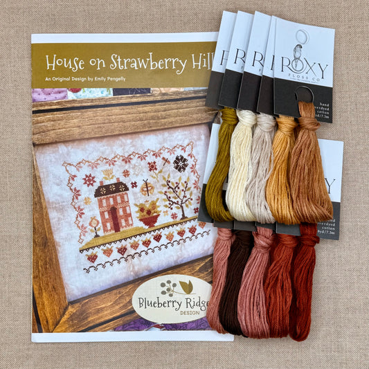 Blueberry Ridge Design - House on Strawberry Hill - Cross Stitch Chart and/or Roxy Floss Co Threads