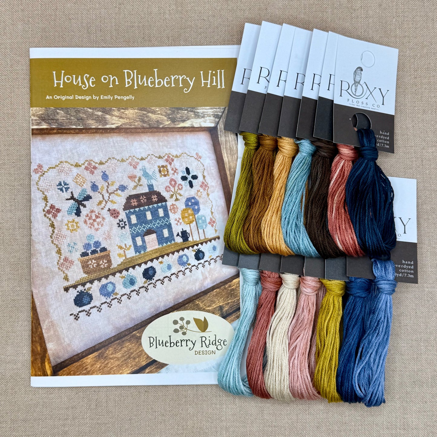 Blueberry Ridge Design - House on Blueberry Hill - Cross Stitch Chart and/or Roxy Floss Co Threads