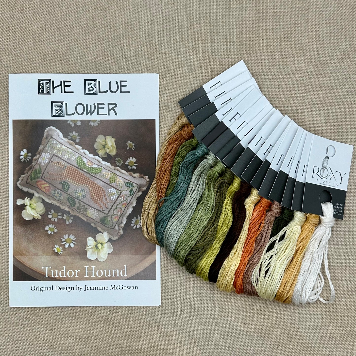 The Blue Flower - Tudor Hound - Booklet Chart and/or Roxy Floss Conversion