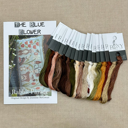 The Blue Flower - Rabbit Parade - Booklet Chart and/or Roxy Floss Conversion