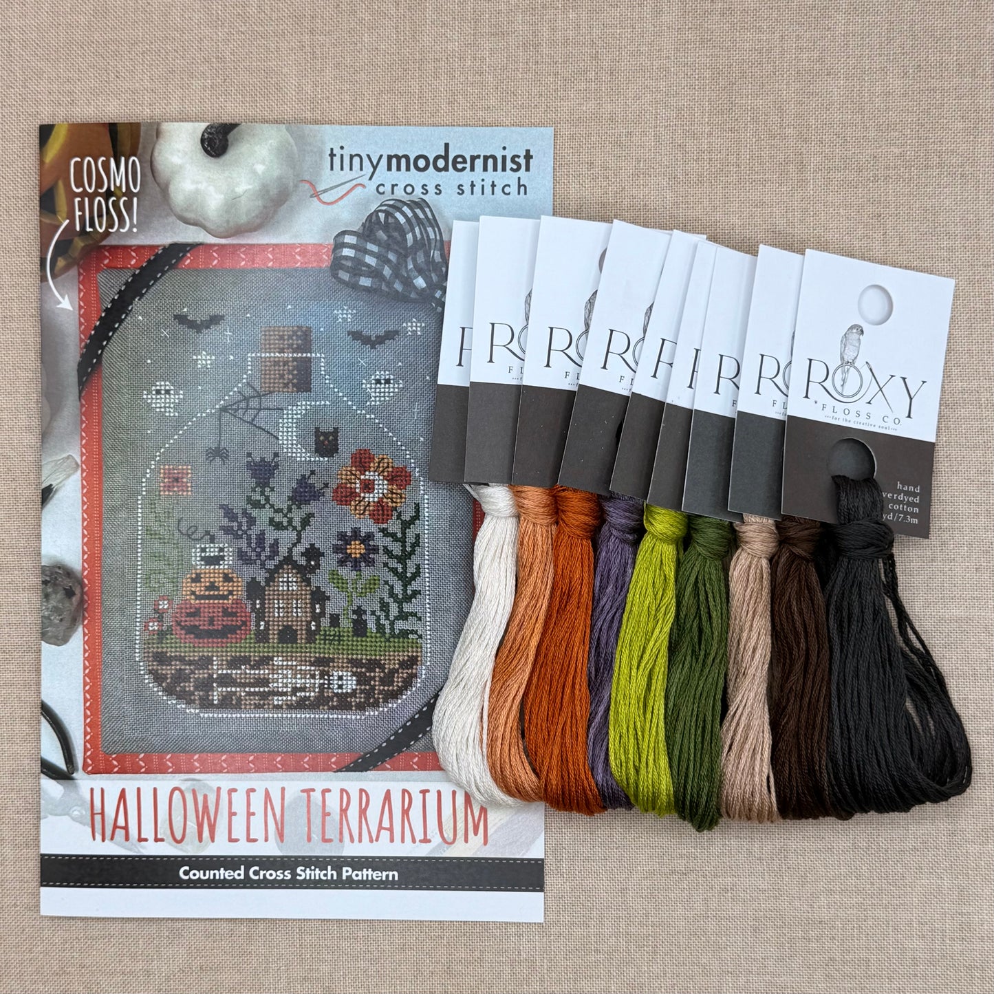 Tiny Modernist - Halloween Terrarium - Chart IH and/or Roxy Floss Conversion