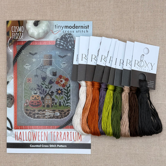 Tiny Modernist - Halloween Terrarium - Chart IH and/or Roxy Floss Conversion