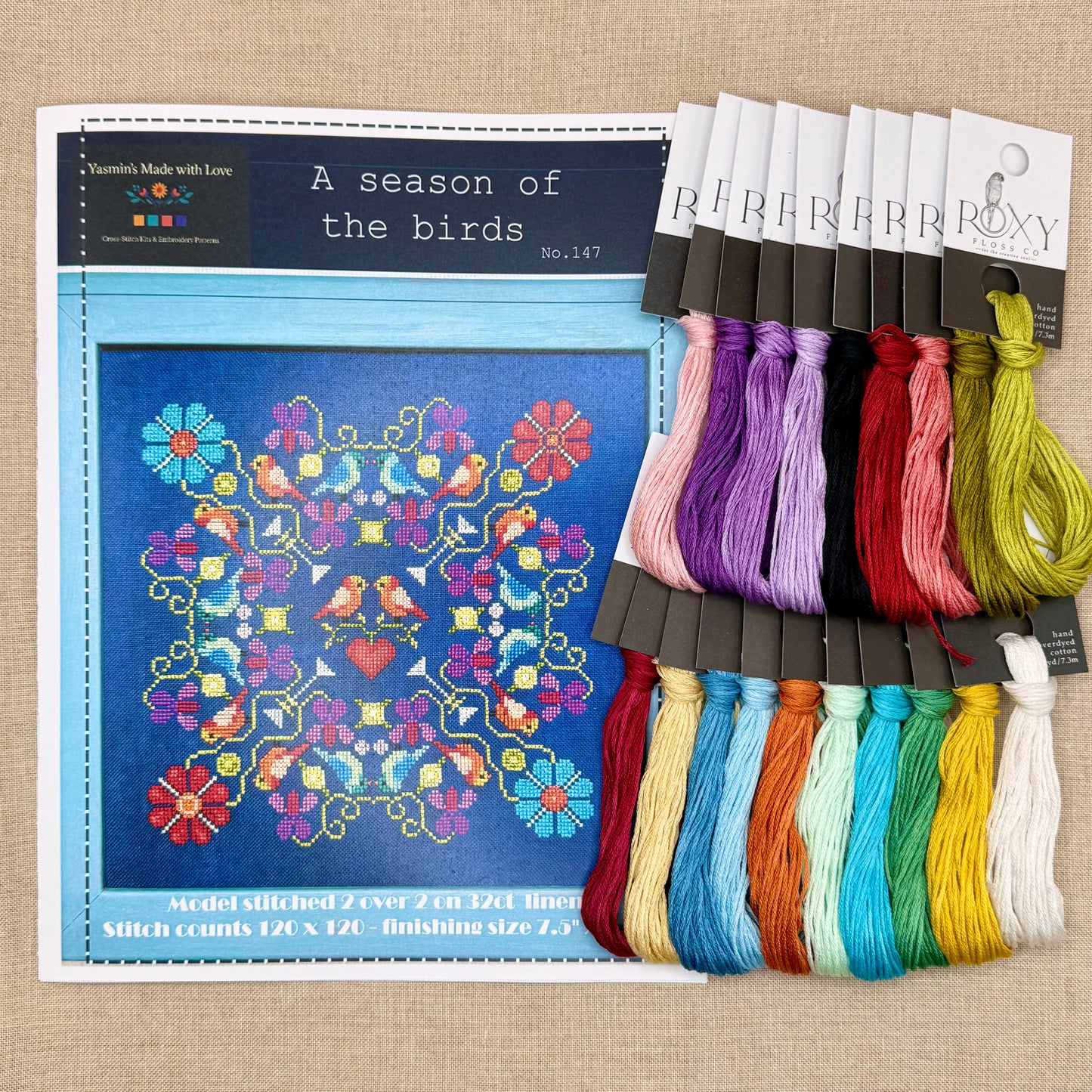 Yasmin's Made with Love - A Season of the Birds - Chart IH and/or Roxy Floss Conversion