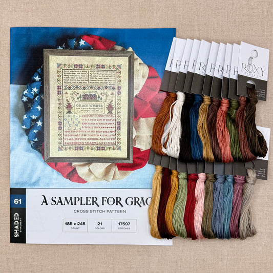 Shaded Stitchery - A Sampler for Grace - Chart IH and/or Roxy Floss