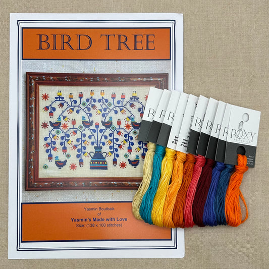 Yasmin's Made with Love - Bird Tree - Chart and/or Roxy Floss Pack