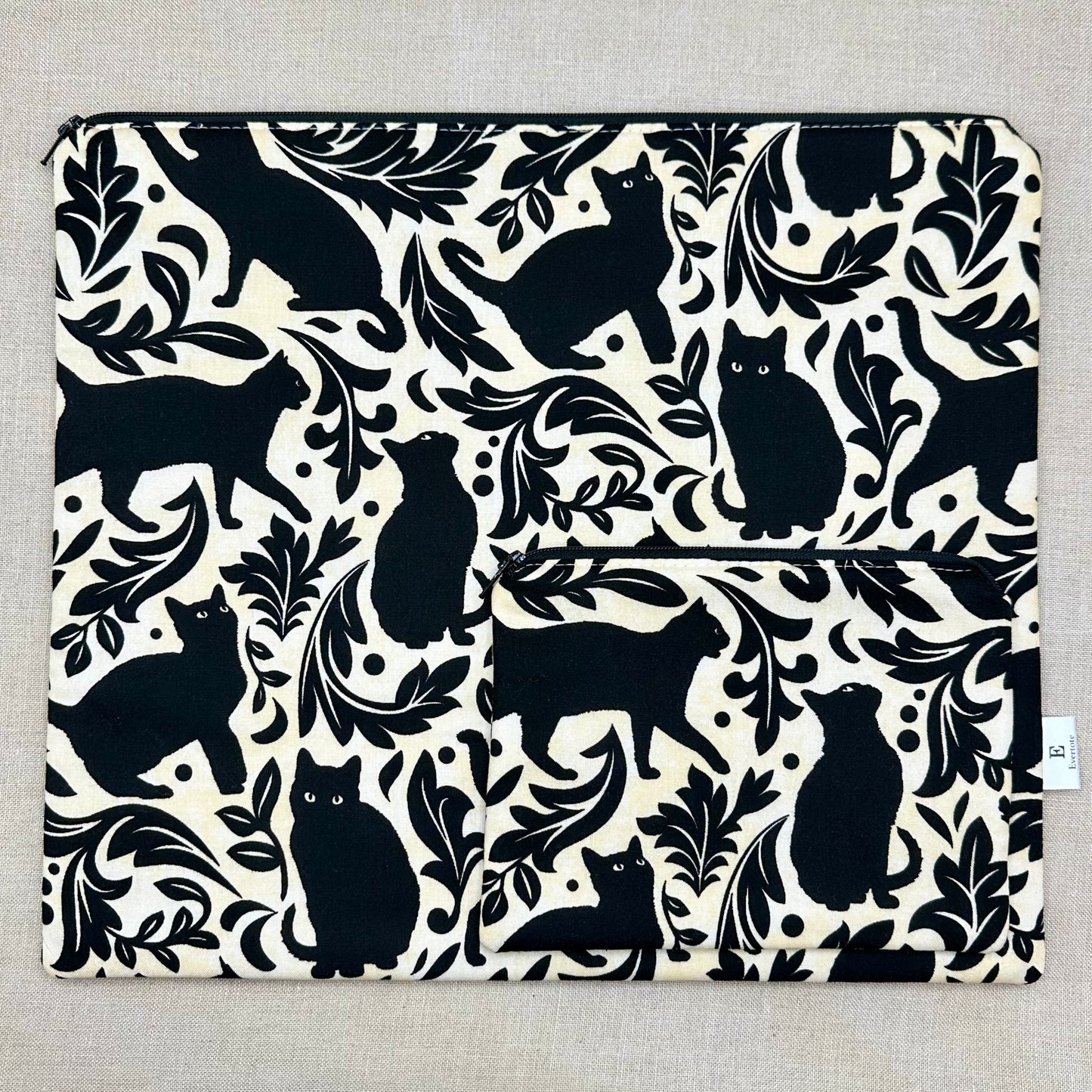 Cats Out of the Bag - Project Bag with Coordinating Notions Pouch