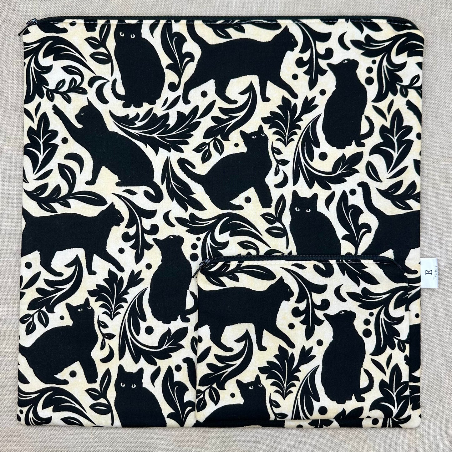 Cats Out of the Bag - Project Bag with Coordinating Notions Pouch